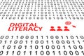 DIGITAL LITERACY concept binary code 3d