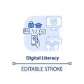 Digital literacy light blue concept icon Royalty Free Stock Photo