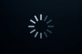 Digital Loading Progress Spinner Icon On Dark Blue Background Royalty Free Stock Photo