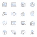 Digital Locale line icons collection. Connectivity, Technology, Innovation, Digitization, Virtuality, Cyberculture, E Royalty Free Stock Photo