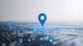 Digital location tracking global network map Royalty Free Stock Photo