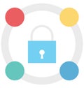 Digital Lock Color Isolated Vector Icon that easily can be modified and edit. Royalty Free Stock Photo