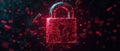 Digital Lock with Glowing Binary Code Effect Royalty Free Stock Photo