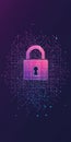 Digital Lock Graphic with Abstract Technology Background Royalty Free Stock Photo