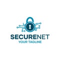 Digital Lock Secure Database Protection Logo Design Concept Royalty Free Stock Photo