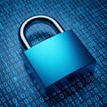Digital lock securing binary code data Royalty Free Stock Photo