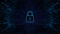 Digital Lock Symbol on Circuit Board Background Representing Cybersecurity and Data Protection Efforts Royalty Free Stock Photo