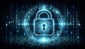 Digital Lock Symbol in Cybersecurity Concept ai generative Royalty Free Stock Photo