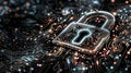 Digital Lock Icon on Electronic Circuit Board Background Representing Internet Security Royalty Free Stock Photo