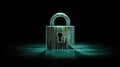 Digital Lock Symbolizing Security with Glowing Binary Code Effect
