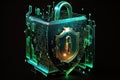 digital lock technology background, concept image for network cybersecurity Royalty Free Stock Photo