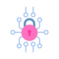 Digital lock vector design, concept icon of cyber security in trendy flat style Royalty Free Stock Photo