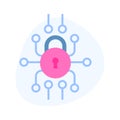 Digital lock vector design, concept icon of cyber security in trendy flat style Royalty Free Stock Photo