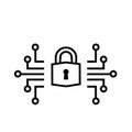 Digital lock vector icon. Locked illustration sign. Security and Networking symbol.