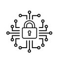 Digital lock vector icon. Locked illustration sign. Security and Networking symbol.