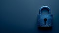 Digital Lockdown: Cyber Security in Blue. Concept Data Protection, Online Safety, Secure Networks,
