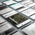 Digital logistics planner with inventory flowcharts and delivery route mapping Royalty Free Stock Photo