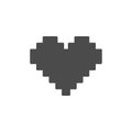 Digital love glyph icon and romance element