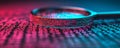 Digital Magnifying Glass Over Coding Data Background