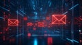Digital Mailbox Network   Futuristic Technology Abstract Background Royalty Free Stock Photo