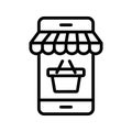 Eshop Line Style vector icon which can easily modify or edit Royalty Free Stock Photo