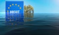 Digital manipulation of flooded Brexit sign - climate change concept Royalty Free Stock Photo