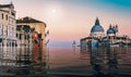 Digital manipulation of flooded Canal Grande in Venice, Veneto, Italy