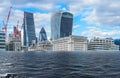 Digital manipulation of flooded City of London, UK - global warming, climate change concept