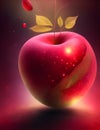 Digital manipulation A red apple with a sense of dynamic motion ai generative