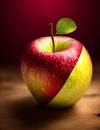 Digital manipulation A red apple with a sense of dynamic motion ai generative