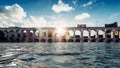 Digital manipulation of 19th-century colonial Lapa Arches, Rio de Janeiro, Brazil