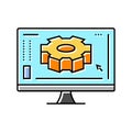 digital manufacturing engineer color icon vector illustration