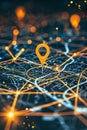 Digital map with ai technology pins innovating delivery services and future transport logistics Royalty Free Stock Photo