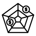 Digital market segmentation icon, outline style