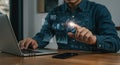 Digital Marketer Analyzes SEO Trends with Holographic Insights