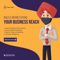 Banner design of build a brand expand your business reach Royalty Free Stock Photo