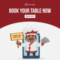 Banner design of book your table now