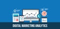 Digital marketing analytics and data report - flat design concept