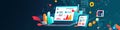 Digital Marketing Analytics Data Visualization Laptop Tablet Royalty Free Stock Photo