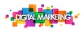 DIGITAL MARKETING colorful overlapping squares banner Royalty Free Stock Photo