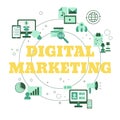 Digital marketing and digital technologies concept