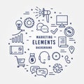 Digital marketing elements illustration collection