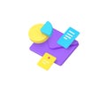 Digital marketing email incoming message analyzing 3d icon realistic vector illustration