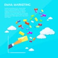 Digital Marketing Email Laptop Businessman Hand