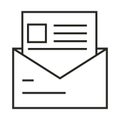 Digital marketing email promotion message line icon