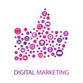 Digital marketing flat illustration