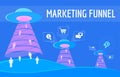The digital marketing funnel infographic winning new customers Royalty Free Stock Photo