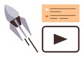 Rocket Launch Symbol with Video Icon and Data Visualization for Digital Growth and Innovation Royalty Free Stock Photo
