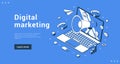 Digital marketing internet business strategy and management advertising announce vector