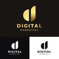 Digital Marketing Letter D Gold Black Logo